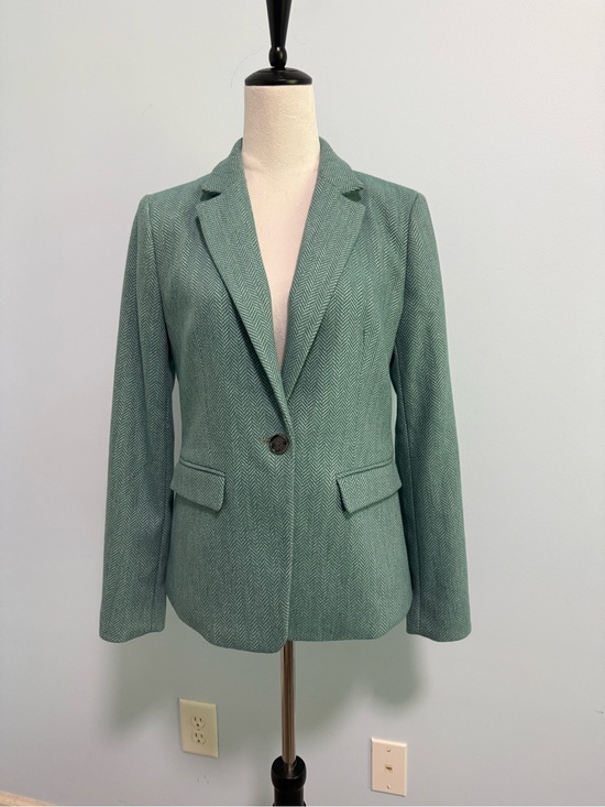 LOFT Jackets & Blazers - LOFT Sport Turquoise One Button Wool Blend Blazer Size 2